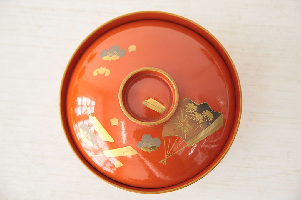 アンティーク雑貨　アンティーク　大正〜昭和初期!古い蒔絵の木製お椀など11点(漆器)