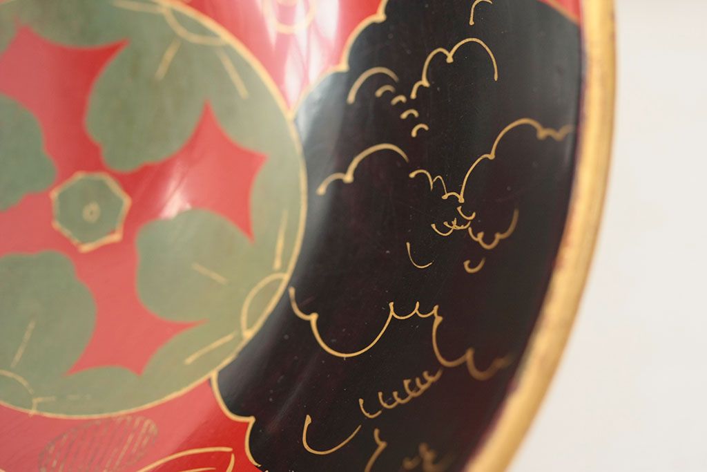 アンティーク雑貨　アンティーク　大正〜昭和初期!古い蒔絵の木製お椀など11点(漆器)