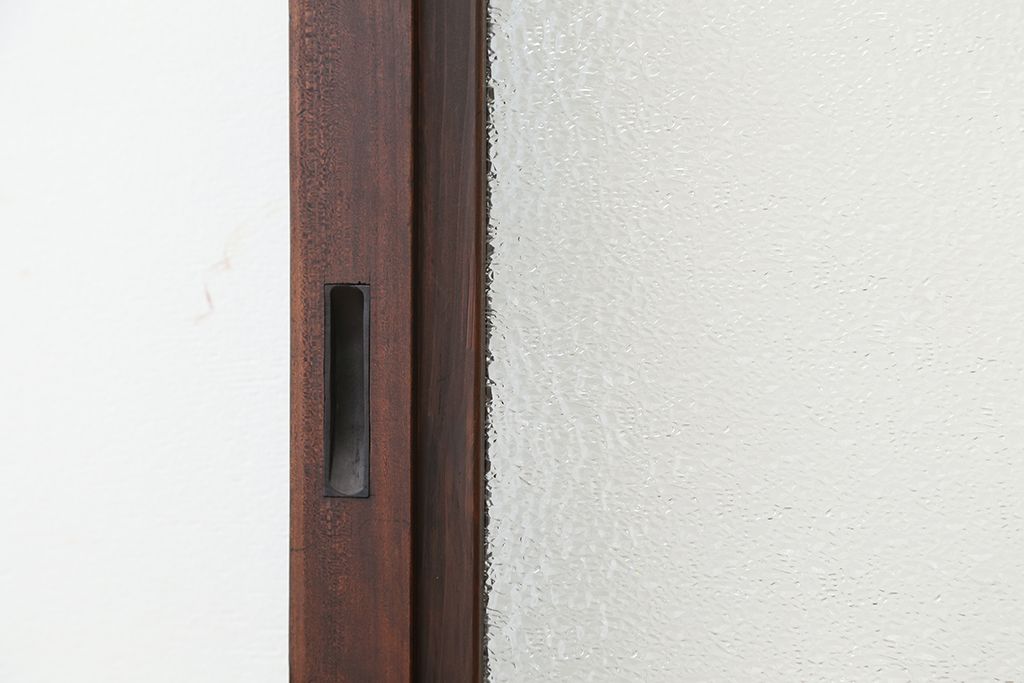 大正ロマン　古いお屋敷の上質な色ガラス引き戸　2枚セット(ガラス戸・建具)
