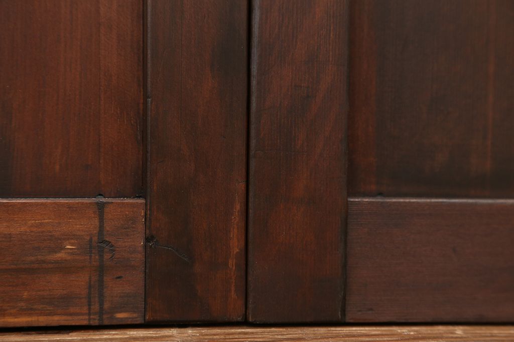 アンティーク　上質な作りのモールガラス引き戸　4枚セット(建具、ガラス戸)