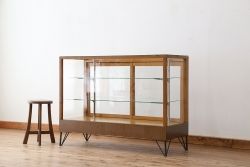 レトロ家具　アンティーク　古い駄菓子屋のレトロなガラスケース(ショーケース)