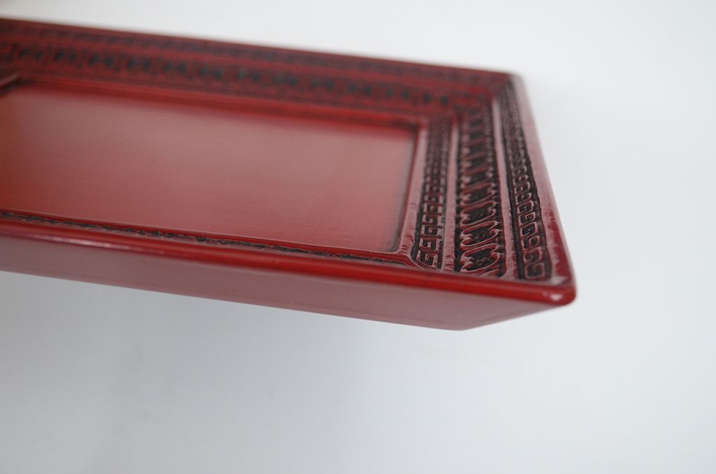 アンティーク雑貨　大正〜昭和初期!仙台堆朱盆付小箱(菓子器、文箱、硯箱)