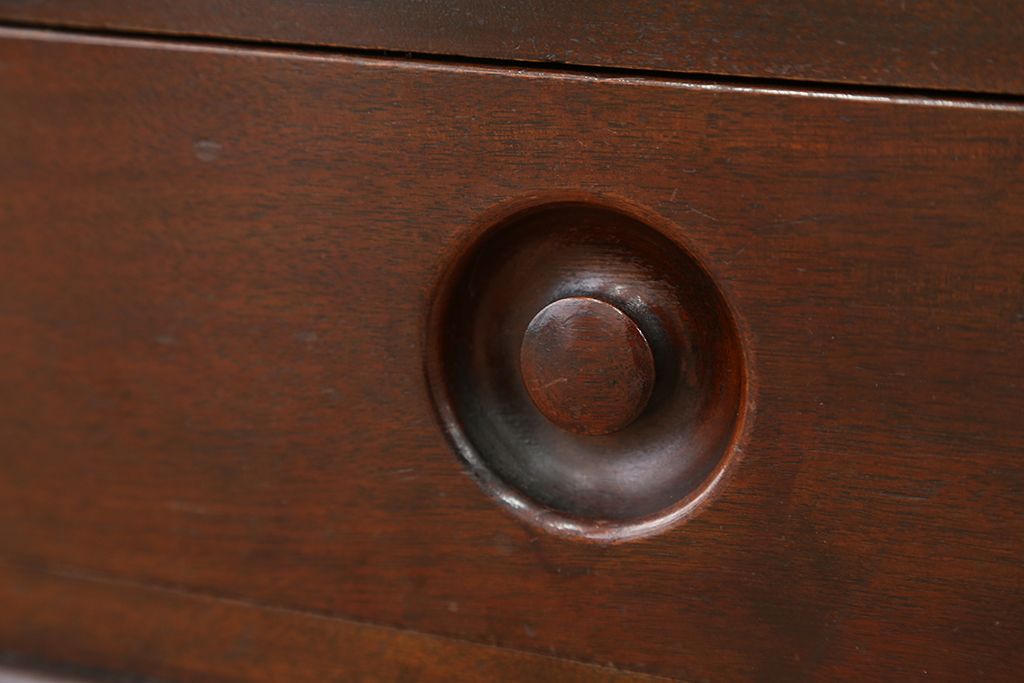 アンティーク家具　素敵なデザイン!古い木のシックなアンティーク本箱(収納棚)