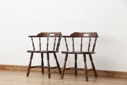 中古 飛騨産業 キツツキマーク ダイニングチェア2脚セット?