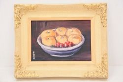 アンティーク雑貨　○古い　中島久雄・油絵(油絵画)