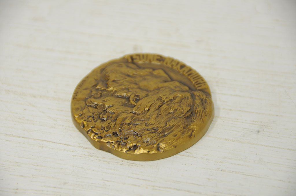アンティーク雑貨　○堀進二作・中村彝ブロンズレリーフ2点(メダル)
