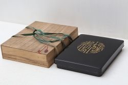 アンティーク雑貨　大正〜昭和初期  黒漆の木製硯箱(文箱)