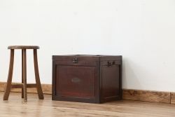 アンティーク雑貨　アンティーク　珍品!古いナラ材の重厚な収納箱