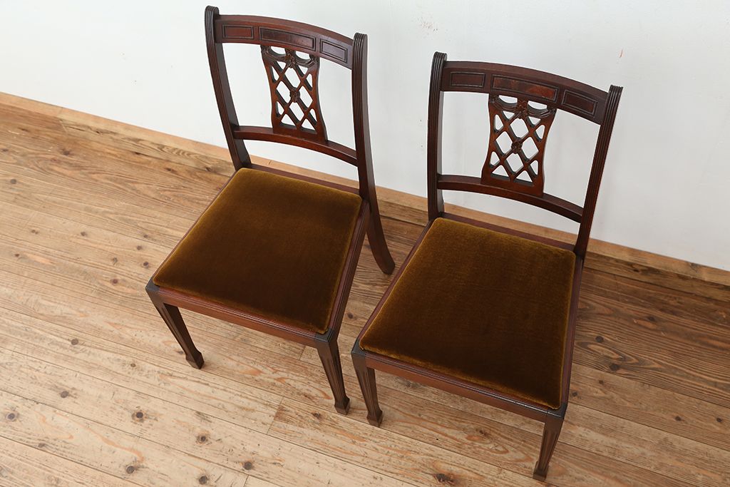 ヴィンテージ家具　イギリスビンテージ　BEVAN FUNNELL(ビヴァン)製ダイニングチェア2脚セット(1)( 北欧ビンテージ、椅子、イス、チェア)