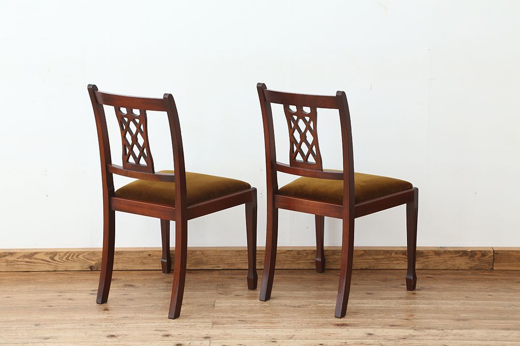 ヴィンテージ家具　イギリスビンテージ　BEVAN FUNNELL(ビヴァン)製ダイニングチェア2脚セット(1)( 北欧ビンテージ、椅子、イス、チェア)