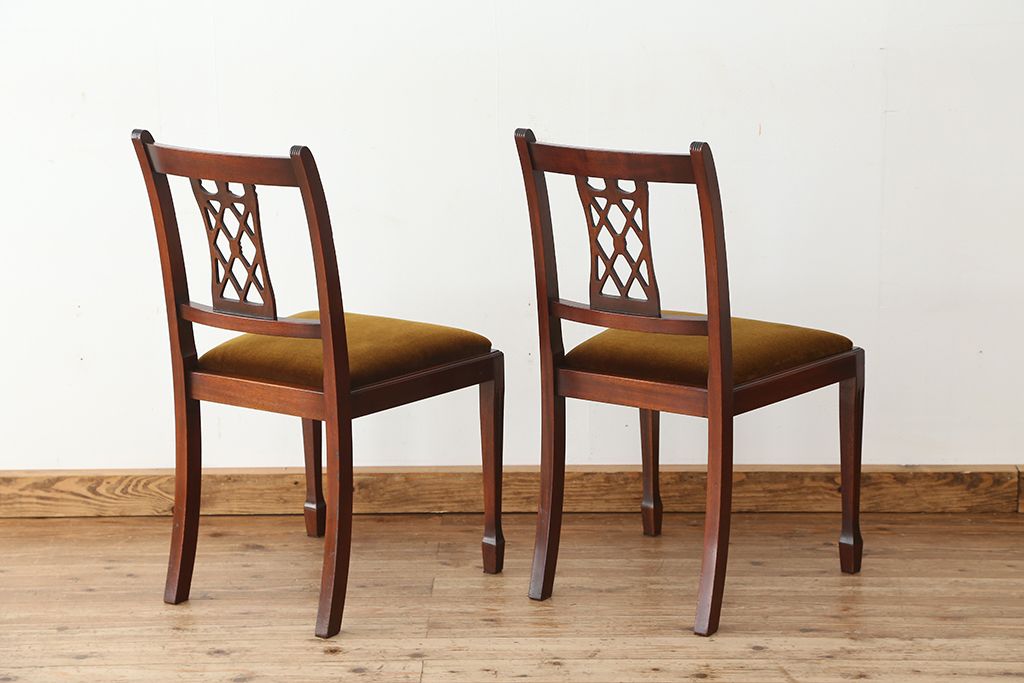 ヴィンテージ家具　イギリスビンテージ　BEVAN FUNNELL(ビヴァン)製ダイニングチェア2脚セット(2)(椅子、イス)