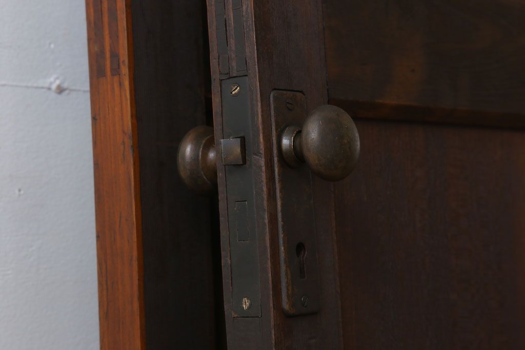 素敵な雰囲気!古い洋館の鏡板・欅一枚板 ドア一対(扉)