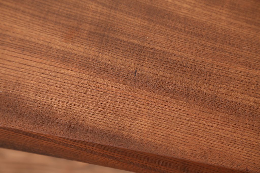 アンティーク家具　☆天板一枚板!古いケヤキ材の鉄脚ベンチ(長イス・長椅子)?