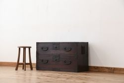 アンティーク家具　古民具・骨董 使い込まれたローチェスト(ローボード)時代箪笥