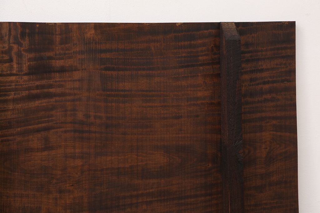アンティーク家具　古いカバ材　一枚板(テーブル、古材、材料)