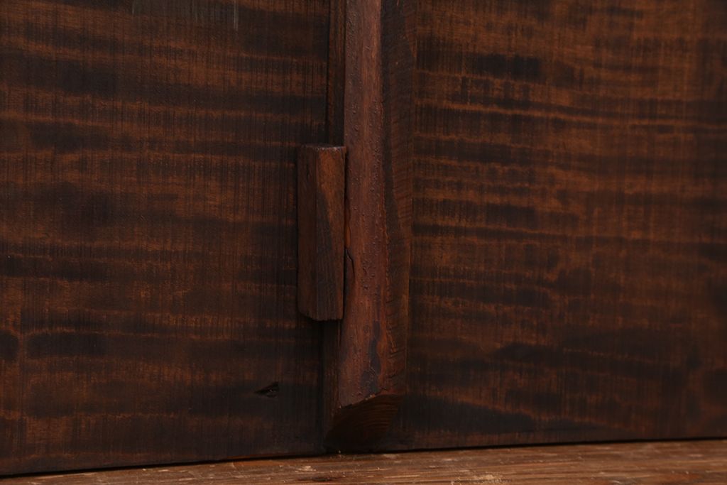 アンティーク家具　古いカバ材　一枚板(テーブル、古材、材料)