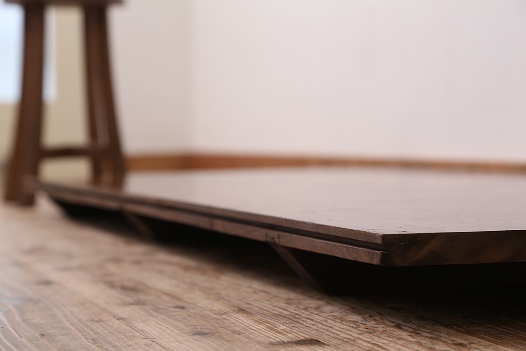 アンティーク家具　古いカバ材　一枚板(テーブル、古材、材料)