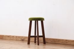 美品!古い木の丸椅子(スツール・イス)　
