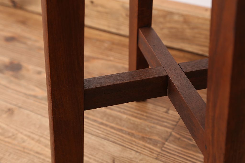 美品!古い木の丸椅子(スツール・イス)　