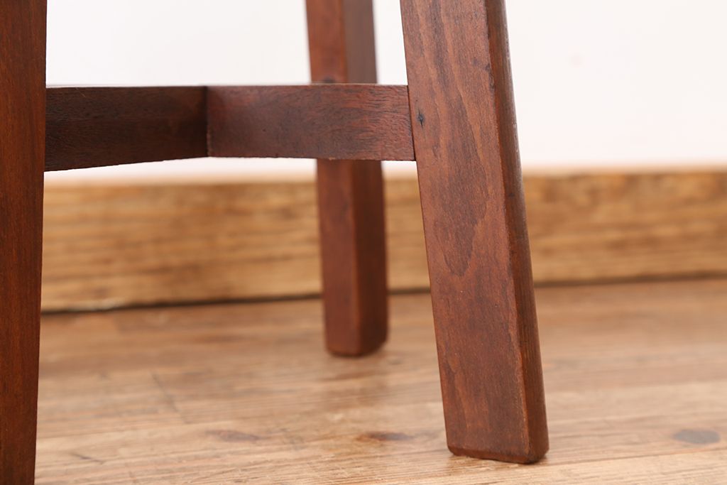 美品!古い木の丸椅子(スツール・イス)　