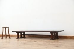 アンティーク家具　★古民具・骨董　大きな脚付き一枚板(テーブル・作業台)