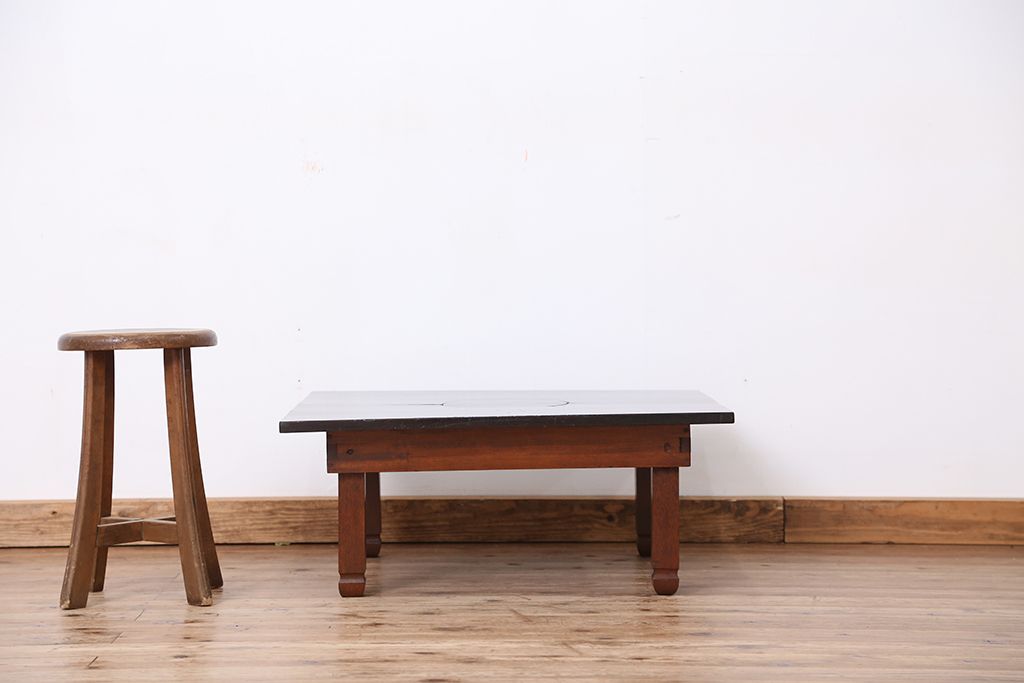 アンティーク家具　珍品!天板丸抜きのちゃぶ台