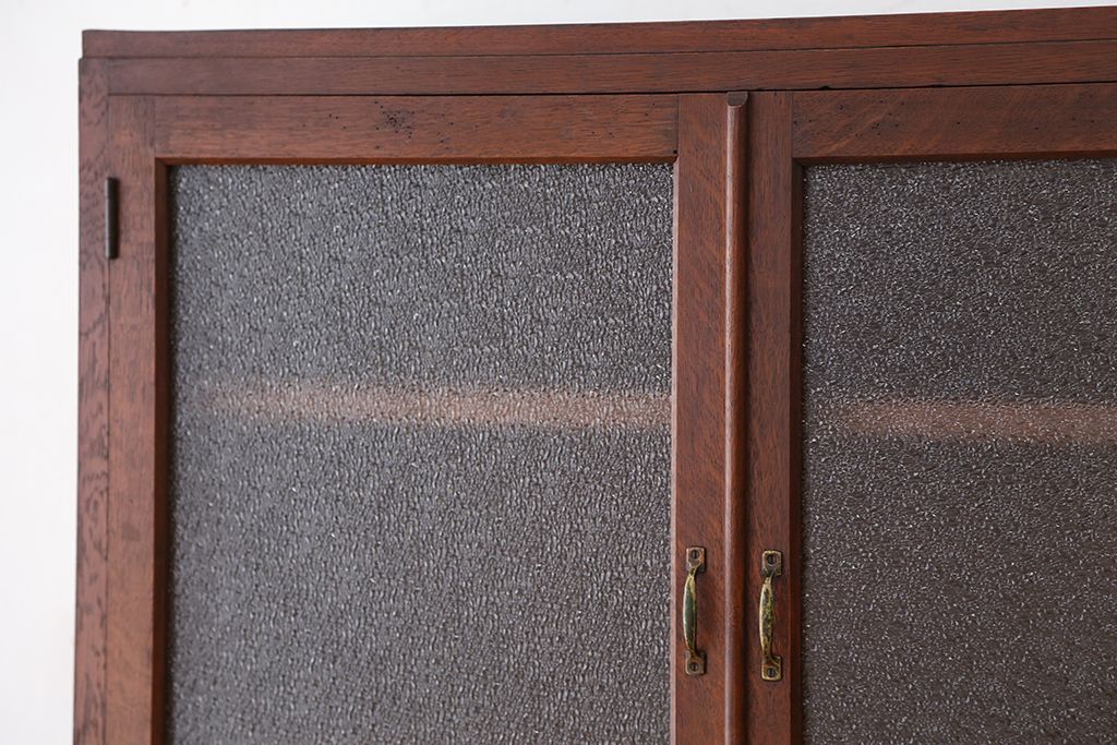 レトロ家具　昭和レトロ　素敵なデザイン!古い木の二段重ね引き出し収納棚