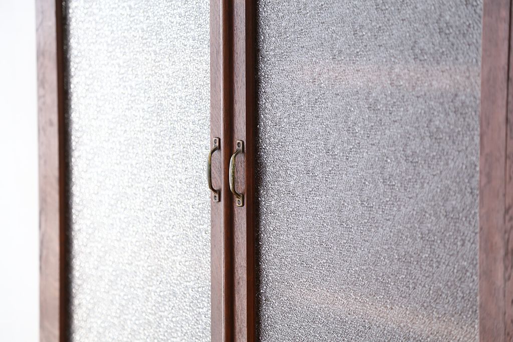 レトロ家具　昭和レトロ　素敵なデザイン!古い木の二段重ね引き出し収納棚