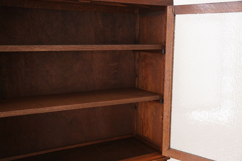 レトロ家具　昭和レトロ　素敵なデザイン!古い木の二段重ね引き出し収納棚
