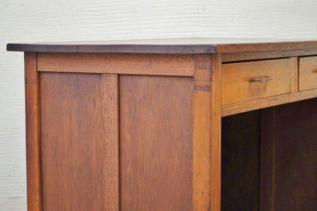 アンティーク家具　古い木の小振りなカウンターテーブル2　(机、作業台)　