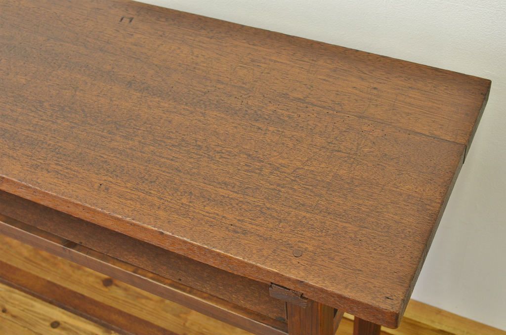 レトロ家具　★昭和レトロ　古い縫製工場のアンティーク作業台6(テーブル・長机)　