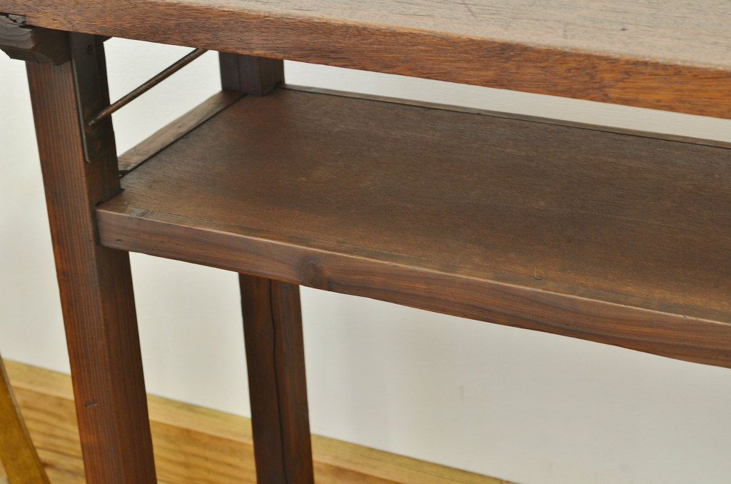 レトロ家具　★昭和レトロ　古い縫製工場のアンティーク作業台6(テーブル・長机)　