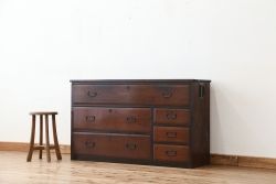 アンティーク家具　アンティーク　シックな時代箪笥ローチェスト(ローボード)