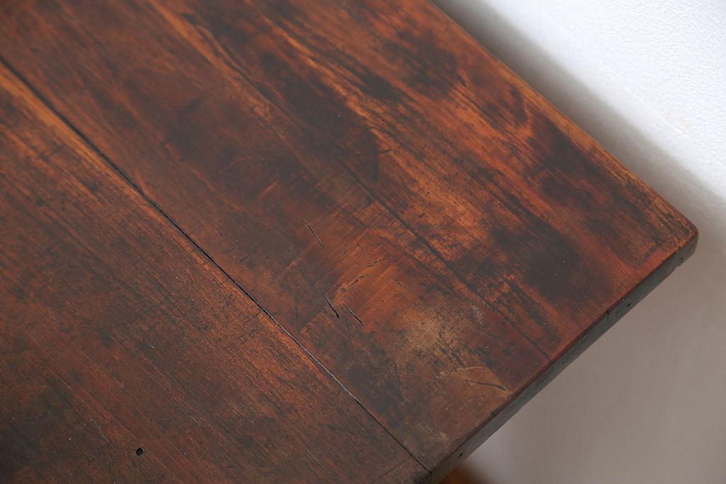 アンティーク家具　アンティーク　素敵な雰囲気!古い木の使い込まれた作業台(テーブル、机)