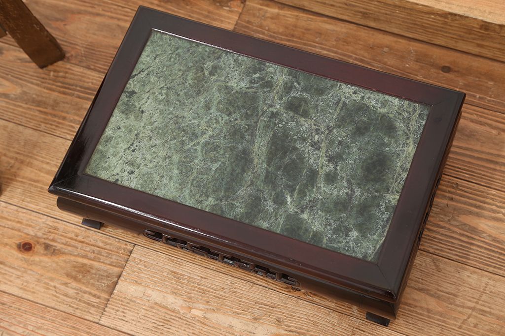 アンティーク雑貨　中古　唐木の大理石の花台