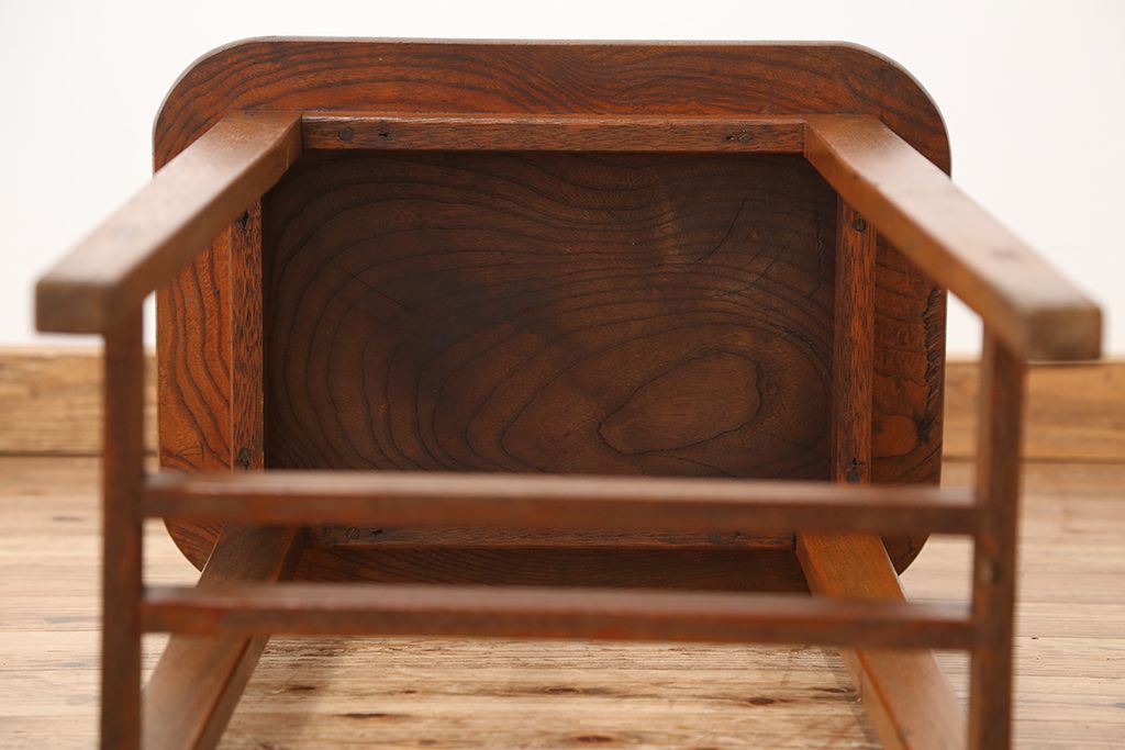 アンティーク家具　アンティーク　天板ケヤキ　高脚花台