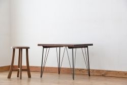 アンティーク家具　アンティーク　天板古材の鉄脚センターテーブル(作業台・机)