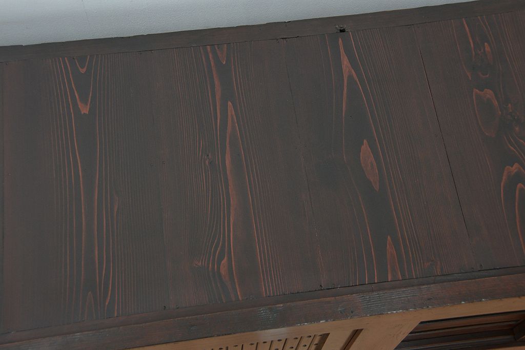 アンティーク家具　古民具・骨董　重厚な六尺水屋箪笥サイドボード上段(収納棚・食器棚)