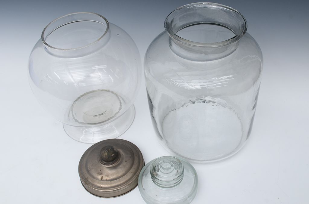 アンティーク雑貨　古い地球瓶・ガラス瓶2個セット(ビン・キッチン収納)