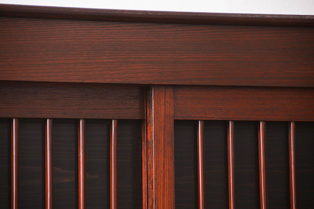 アンティーク家具　六尺　古民具・骨董 前面欅の特別注文造り高級関西水屋箪笥(食器棚、収納棚)