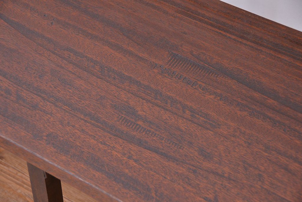 アンティーク家具　古材無垢材を使った背もたれ付シンプル長イス・ベンチ(長椅子)(大)