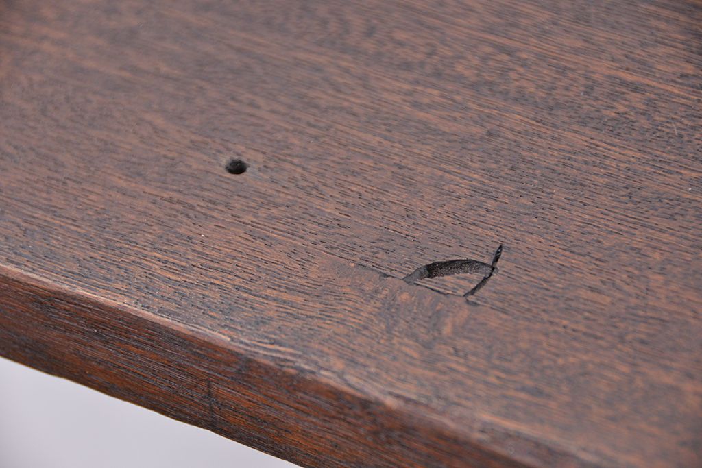 アンティーク家具　古材無垢材を使った背もたれ付シンプル長イス・ベンチ(長椅子)(大)