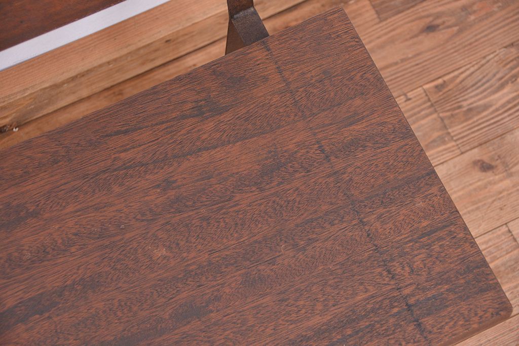 アンティーク家具　★古材無垢材を使った背もたれ付シンプル長イス・ベンチ(長椅子)(中)