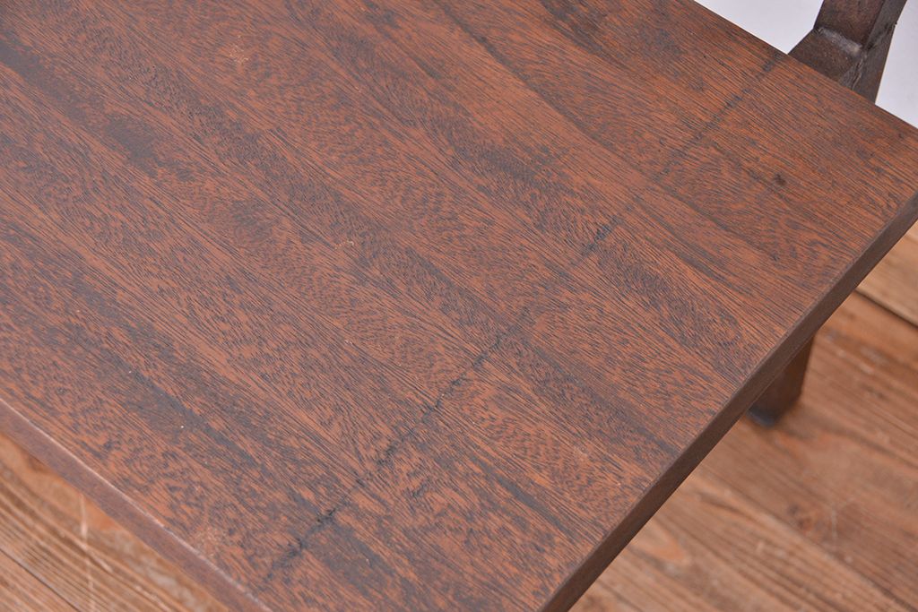 アンティーク家具　★古材無垢材を使った背もたれ付シンプル長イス・ベンチ(長椅子)(中)