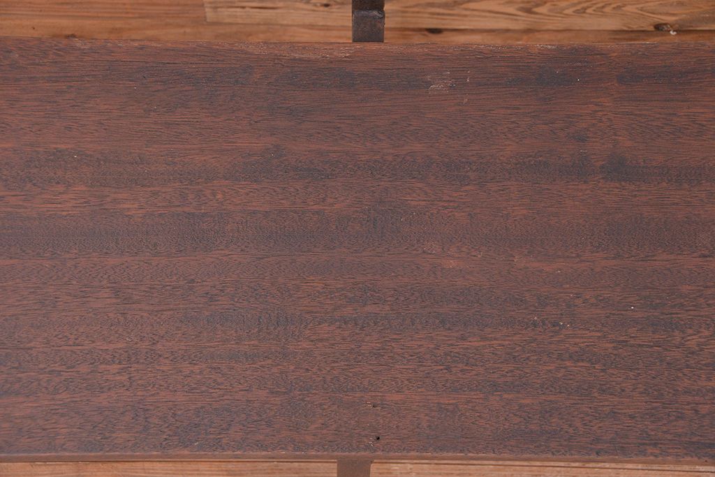 アンティーク家具　★古材無垢材を使った背もたれ付シンプル長イス・ベンチ(長椅子)(中)
