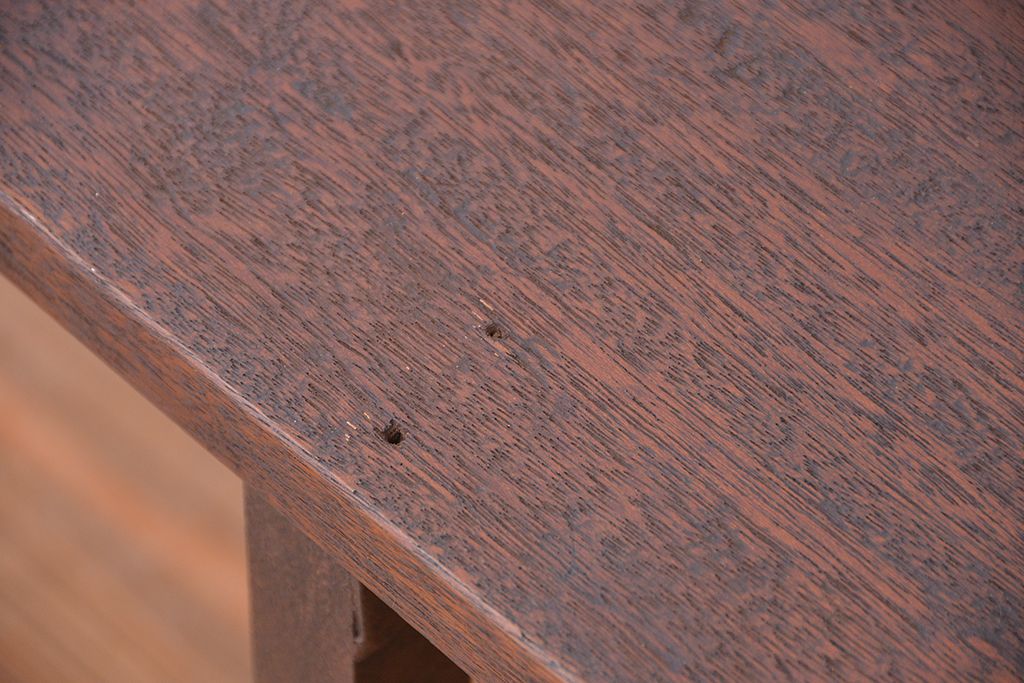 アンティーク家具　★古材無垢材を使った背もたれ付シンプル長イス・ベンチ(長椅子)(中)
