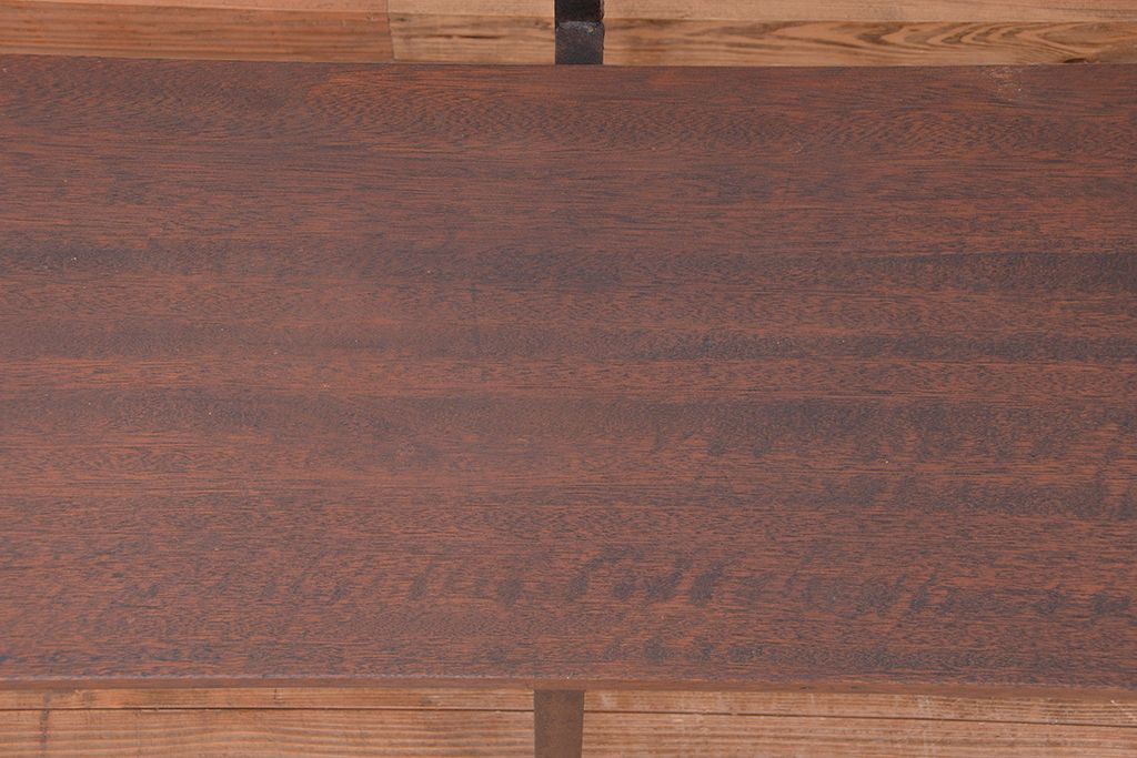 アンティーク家具　アンティーク　古材無垢材を使った背もたれ付シンプル長イス・ベンチ(長椅子)(中)(2)