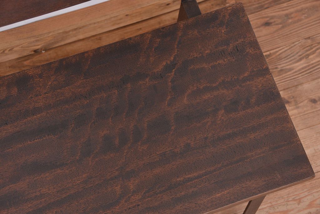 アンティーク家具　★古材無垢材を使った背もたれ付シンプル長イス・ベンチ(長椅子)(中)