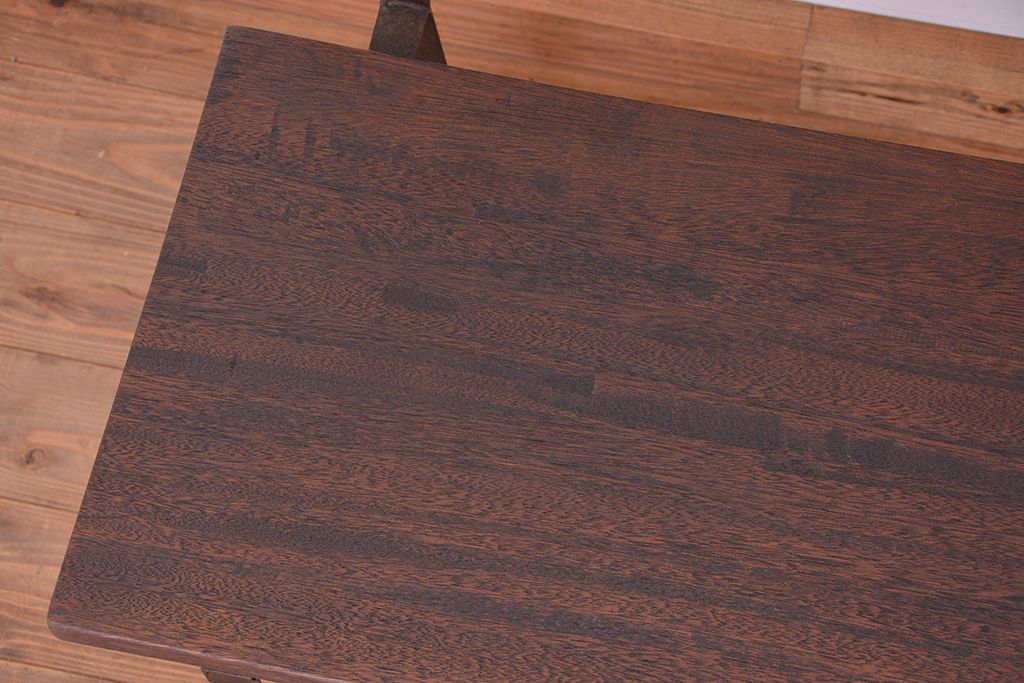 アンティーク家具　★古材無垢材を使った背もたれ付シンプル長イス・ベンチ(長椅子)(中)?