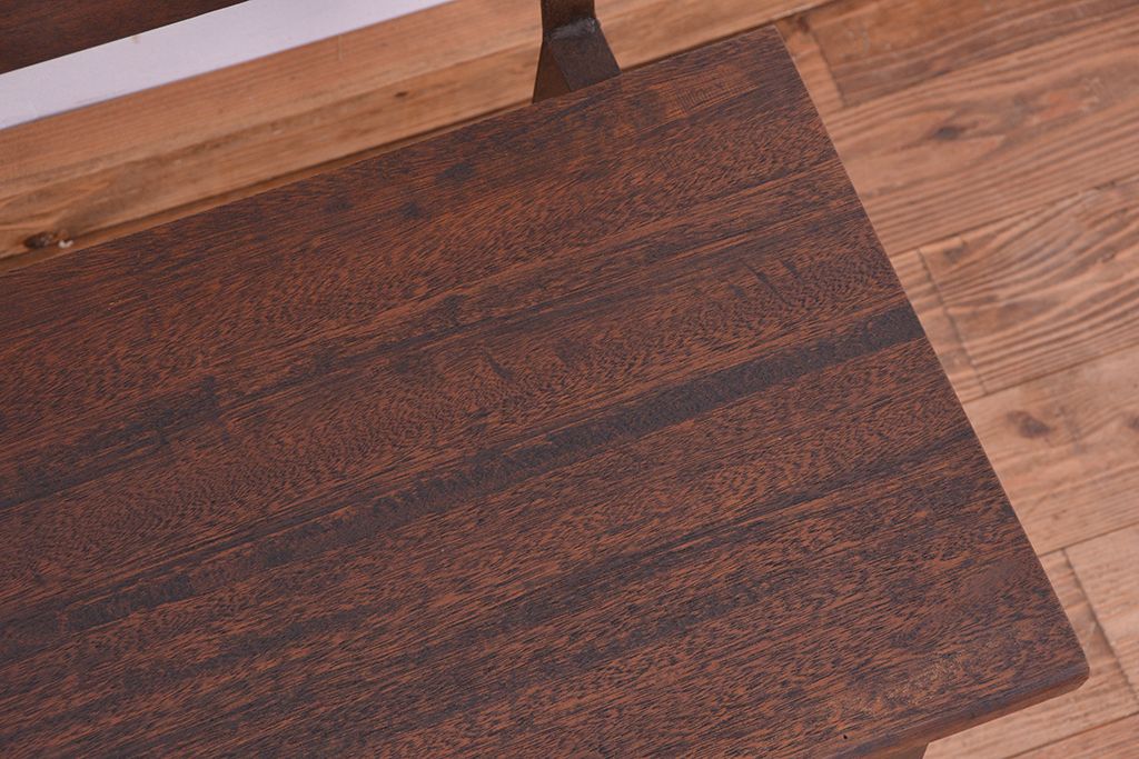 アンティーク家具　★古材無垢材を使った背もたれ付シンプル長イス・ベンチ(長椅子)(中)?